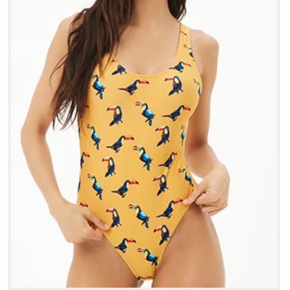 Toucan one piece swimsuit